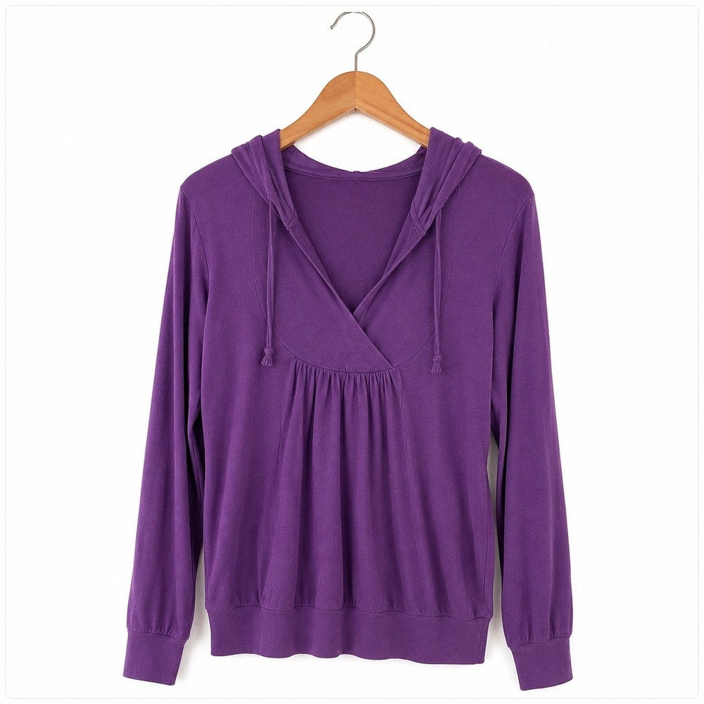 Old Navy Maternity Hoodie Sweatshirt Womens M Purple Casual Layering Everyday